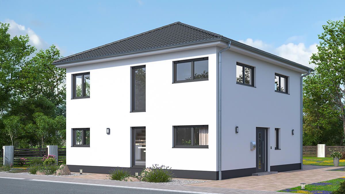 Stadtvilla mit 145 Quadratmetern Wohnfläche - Blick von der Straße